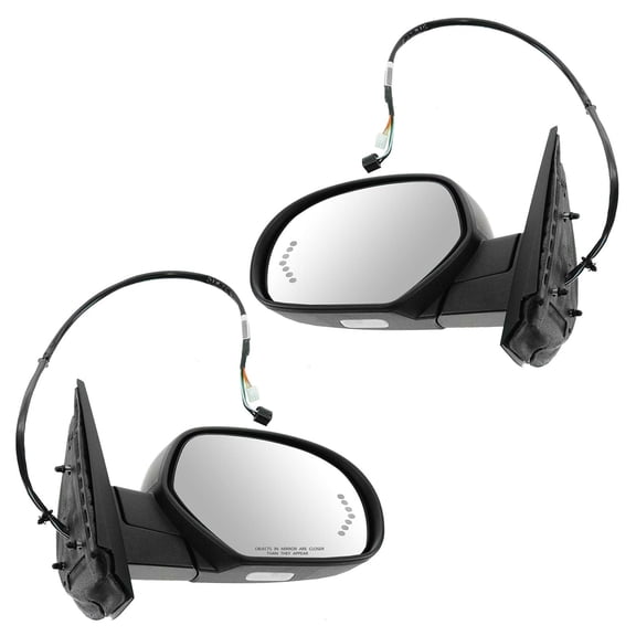 TRQ Mirrors Power Heated Signal Puddle Pair Set fits select: 2007-2013 Chevrolet Avalanche Suburban GMC Yukon