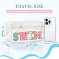 thumbnail image 2 of Bolsa de maquillaje COSHAYSOO Clear SWIM con parche con letras Preppy para mujer, 2 of 6