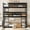 Black, variant on Harper & Bright Designs Triple Bunk Bed Twin over Twin over Twin with Ladders, Wood Detachable Bunk Bed Frame with Guardrail, Separate into Three Twin Beds, White Oak
