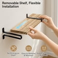 thumbnail image 4 of Afuly Rustic Floating Shelves for Wall, 16in Wood Floating Shelf Set of 3 , Brown Wall Shelves with Metal Brackets, Hanging Shelf for Living Room, Bathroom, Kitchen, Home Decor and Storage, 4 of 11