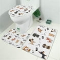 thumbnail image 2 of Cute Dogs Bathroom Rugs Sets 3 Piece,Toilet Cover Set,Absorbent Non Slip Bathroom Mats Sets with U-Shaped Contour Rug Toilet Rug Set, 2 of 5