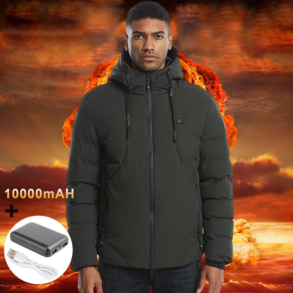 Outdoor Hiking Winter Jacket Waterproof USB Electric Heating Thermal Hooded Vest 