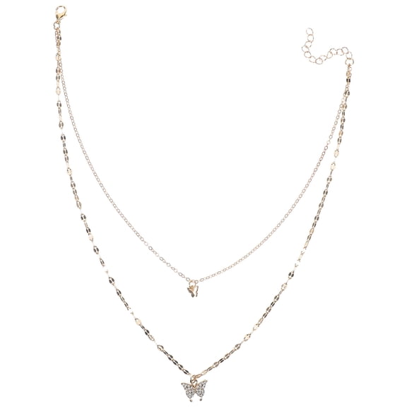 Worgeous Women Necklace Double-layered Necklace Rhinestones Necklace Dainty Neck Chain Neck Jewelry