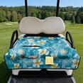 thumbnail image 3 of COEQINE Easy-Carry Golf Cart Seat Cover, Foldable Design with Handle for Storage, Universal Size Quilted Polyester, 4 Front Pockets, Machine Washable, Plumeria Starfish Ocean, 3 of 8