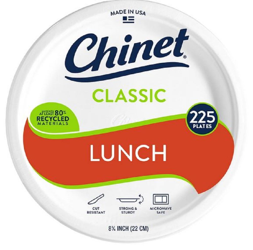 Chinet Paper Lunch Plates, 8.75", 225 Count