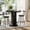 Black, variant on Leumius 3-Piece Bar Table and Stool Set, 31.5-inch Round Bar Table with 2 Stools Compact Wooden Dining Bar with Metal Ring Footrest for Restaurants Cafes Bars Living Rooms and Small Spaces Walnut