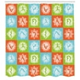 thumbnail image 3 of Ambesonne Yoga Shower Curtain, Mind and Body Poses Lotus, 69"Wx75"L, Orange Green Sky Blue, 3 of 3