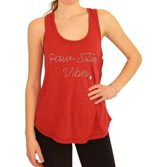 P.J. Salvage Womens Paw-sitive Vibes Pajama Sleep Tank Top, Red, Medium