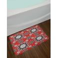 thumbnail image 2 of Red Mandala Bath Mat, Tribal Ethnic Floral Swirls Leaves Lace Seem Hand Drawn Image, Non-Slip Plush Mat Bathroom Kitchen Laundry Room Decor, 29.5 X 17.5 Inches, Scarlet Grey Black and White, Ambesonne, 2 of 2