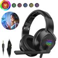 thumbnail image 2 of Headphones Wired with Microphone, Over Ear Foldable 3.5mm Plug in Headphones Corded with 4.9ft Tangle-Free Nylon Cord for Tablet, Laptop, MP3/4, School, Airplane Travel, Black, 2 of 9