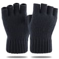 thumbnail image 1 of Guantes de invierno para pantalla táctil para hombre, cálidos para los dedos, acolchados, de lana jacquard, guantes tejidos para los dedos, 1 of 6