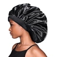 thumbnail image 3 of Evolve Jumbo Satin Bonnet, Black, 3 of 5