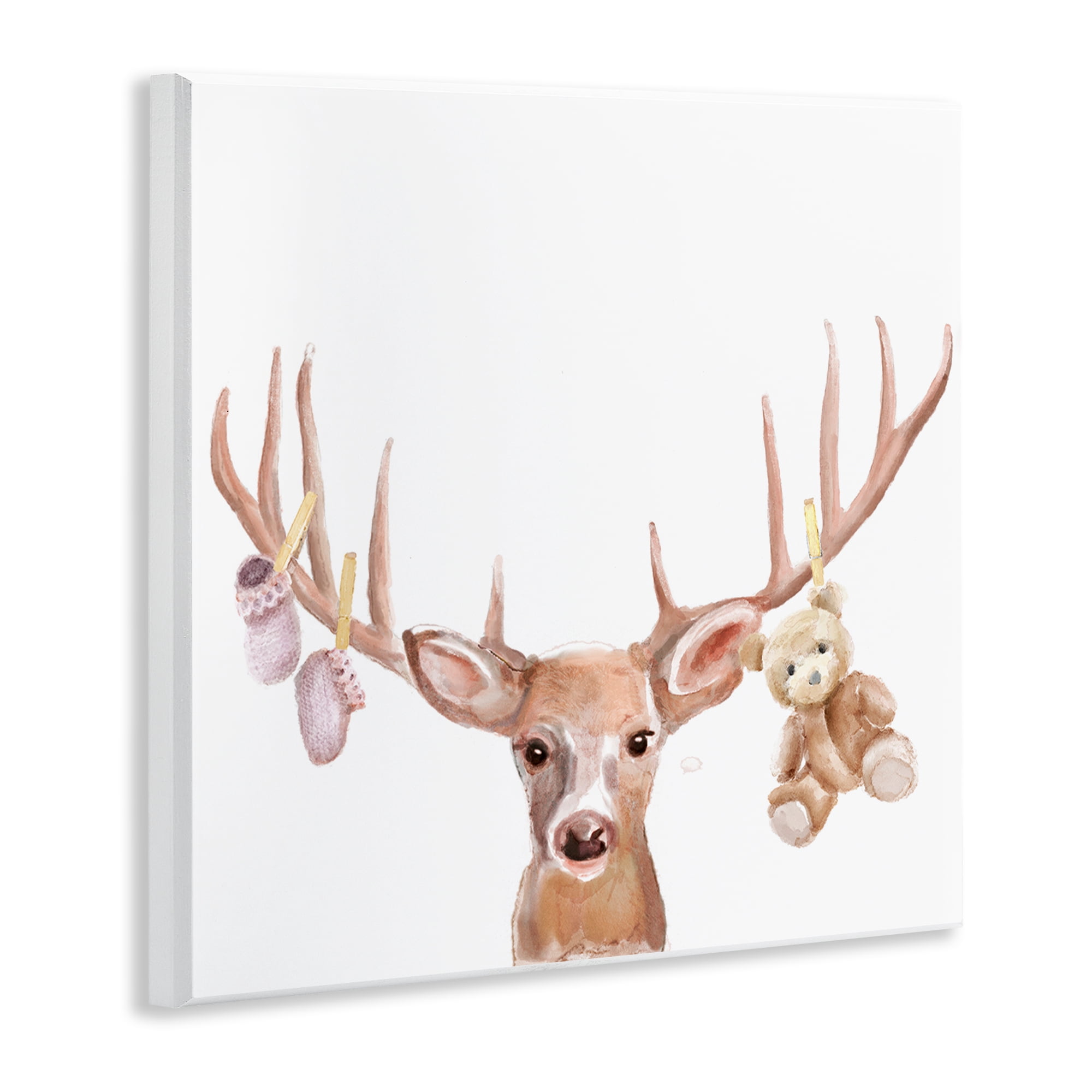 Stupell Industries Baby Girl Deer Antlers Wall Plaque Art, design by Ali Lynne