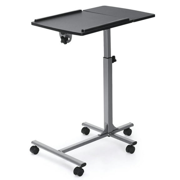 YYAo Laptop Notebook Table,Bedside Desk Laptop Stand,Adjustable Angle Height Rolling Laptop Table-Black