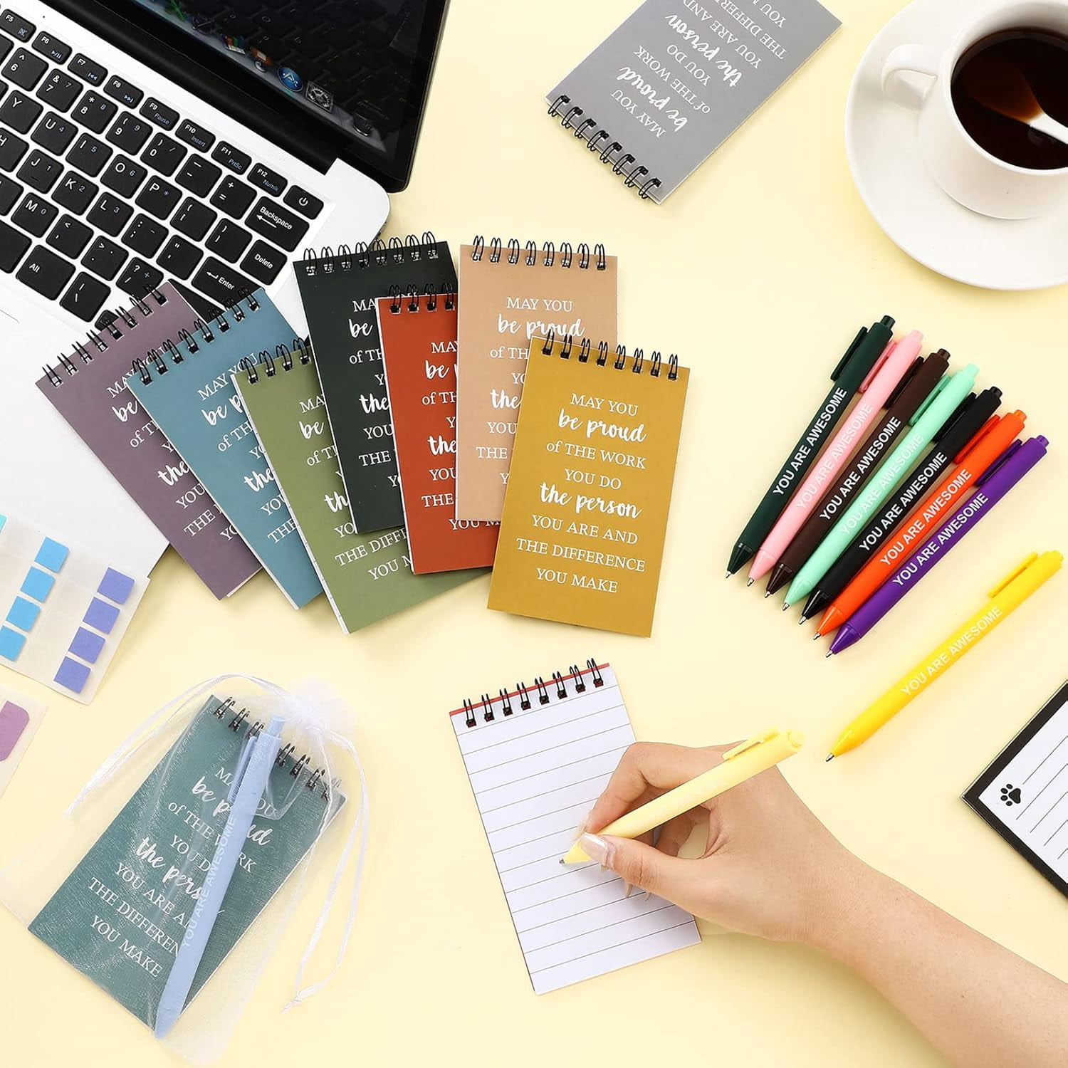 30 Pack Coworker Appreciation Gifts Set Motivational Notebooks with Ballpoint Pen Inspirational Thank You Gifts Bulk for Team Coworker Employees Teacher Christmas Appreciation Favors