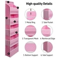 thumbnail image 4 of Organizador para colocar sobre la puerta TYMENSH con 5 bolsillos grandes, color rosa, 4 of 6
