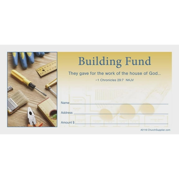 Building Fund Church Offering Envelopes - Package of 100