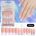 thumbnail image 4 of No Glue Needed Artificial Press-on Nails, Long Square, Multicolor, 24 Count, 4 of 4