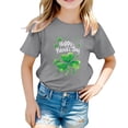 thumbnail image 1 of LUOGENLI T-Shirt pour Filles Enfants Filles Pâques Mignon Saint Pat Col Rond Manches Courtes Tee Été Décontracté T-Shirt Maxi Ensemble Boho Gris 3-4 Ans, 1 of 4