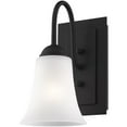 thumbnail image 4 of 5.5 inch 1 Light Black Wall Sconce with White Glass Shade, 4 of 6