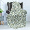 thumbnail image 4 of Floral Soft Flannel Fleece Throw Blanket, Detailed Leaves with Pointy Edges Stripes Spring Tones, Cozy Plush for Indoor and Outdoor Use, 50" x 60", Multicolor, by Ambesonne, 4 of 5
