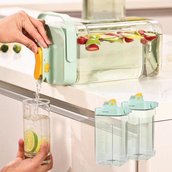 Chef's Path Fridge Drink Dispenser 3.5L (0.9 Gal), Set of 2 - Large Capacity Beverage Dispenser for All Day Long Hydration. Enjoy Your Favorite Refreshing Hot and Cold D