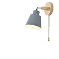 thumbnail image 3 of Lámpara de pared de noche simple moderna con interruptor de cremallera de madera para comedor, sala de estar, lámparas de pared de fondo decorativas, 3 of 4