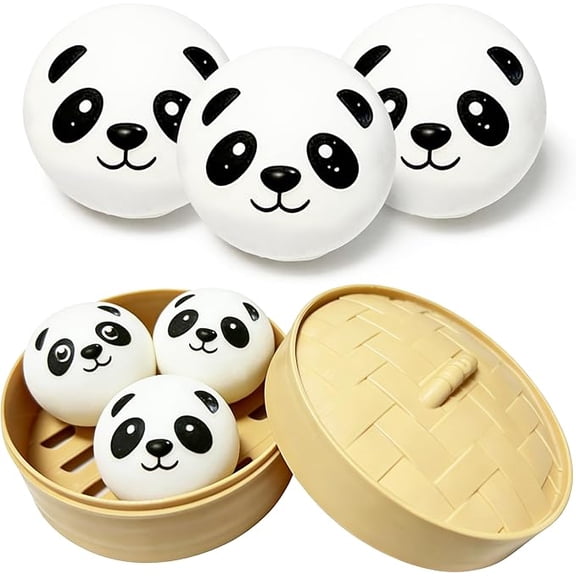 Panda Design Squishy Fidget Toys for Adults Soft Tactile Desk Accessory Office Sensory Gadget with Slow Rebound Texture White 3 Pack