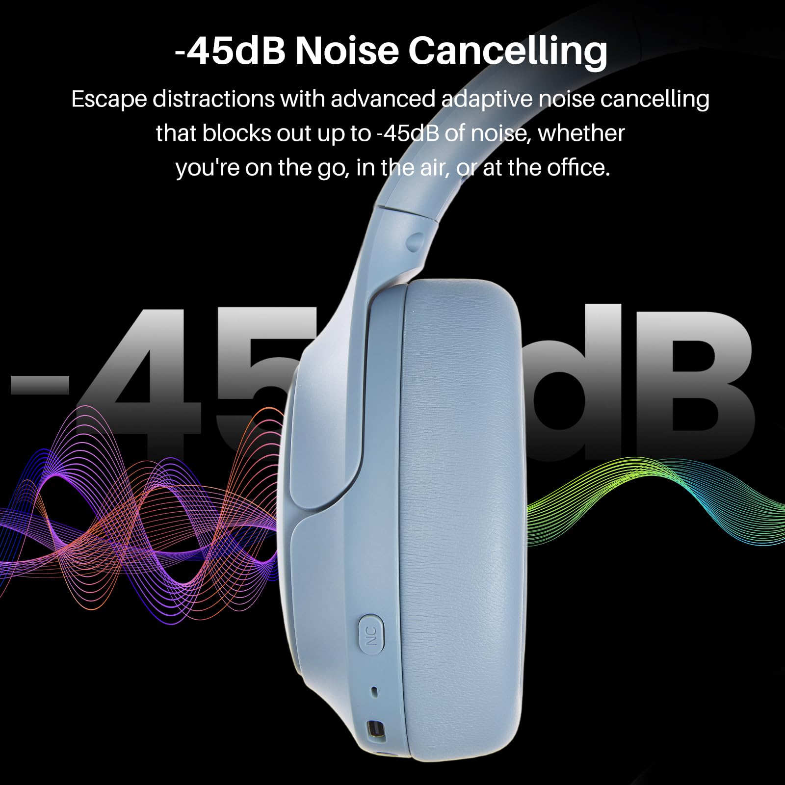 TOZO HT3 Over-Ear Wireless Headphones with Active Noise Cancel photo 7