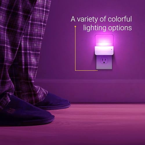 Koda Color Changing LED Night Light (4-Pack) - Plug Into Wall, Dimmable, Energy-Efficient LED Night Lights with Dusk-to-Dawn Sensor for Bathroom, Hallway, Bedroom, - Room