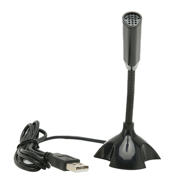 Micrófono USB ANGGREK Mini Plug And Play Cancelación de Ruido micrófono de Condensador de Alta Sensibilidad Negro