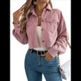 thumbnail image 1 of Chaquetas de con Botones para Mujer, Camisetas de Larga, Tendencia 2025 Rosa XL, 1 of 9