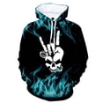 thumbnail image 2 of Sudadera con capucha con estampado gráfico de llamas geniales para hombre, sudadera con estampado 3D de calavera con gestos, sudadera informal, sudaderas holgadas, camisetas de manga larga, 2 of 5
