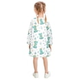 thumbnail image 3 of Girls' long-sleeved dress Cute Cartoon Dinosaur Girls' A-line dress with ribbed cuffs Soft and comfortable, 3 of 6