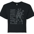 thumbnail image 3 of Marvel Captain America - Monochrome - Juniors Cropped Graphic T-Shirt, 3 of 5