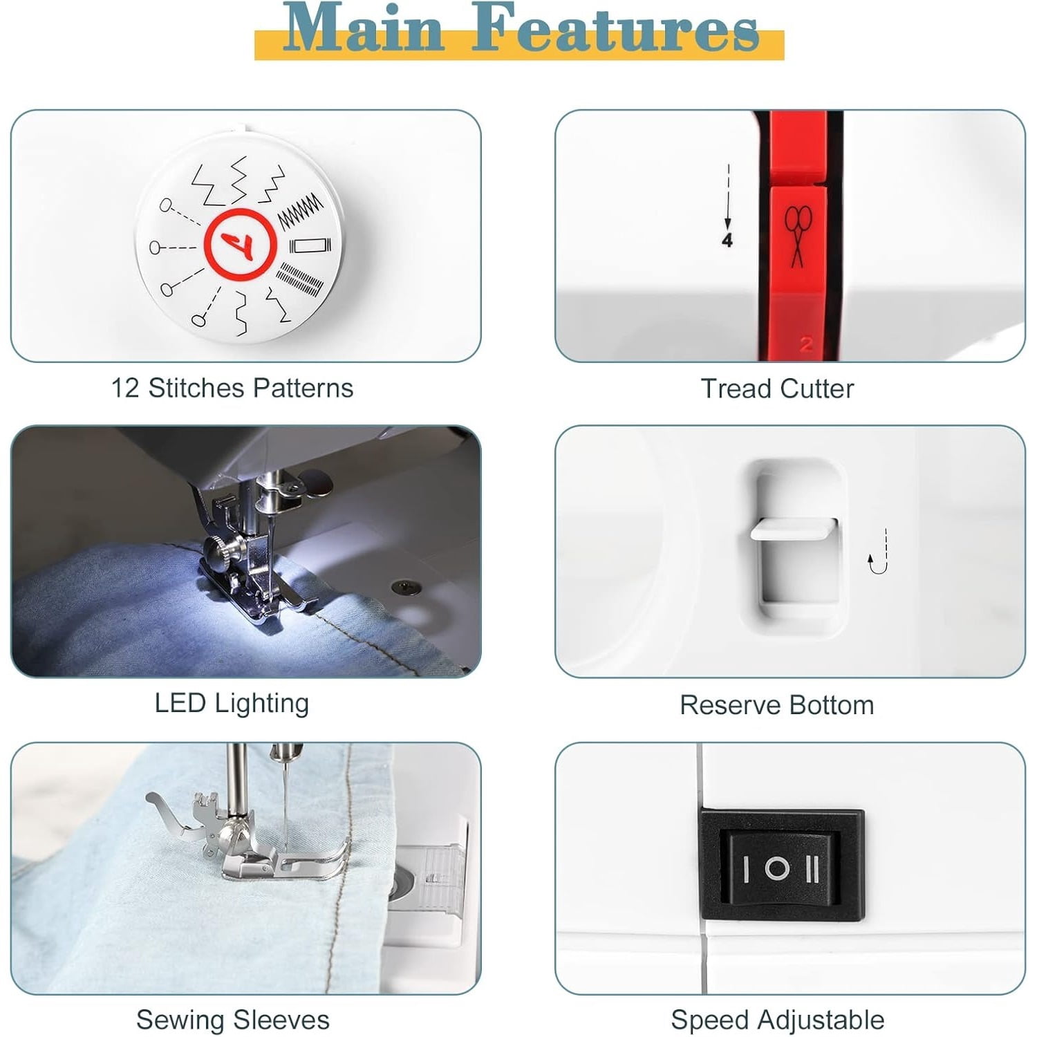 Sunexinlo 12 Built-In Stitches Handheld Sewing Machine