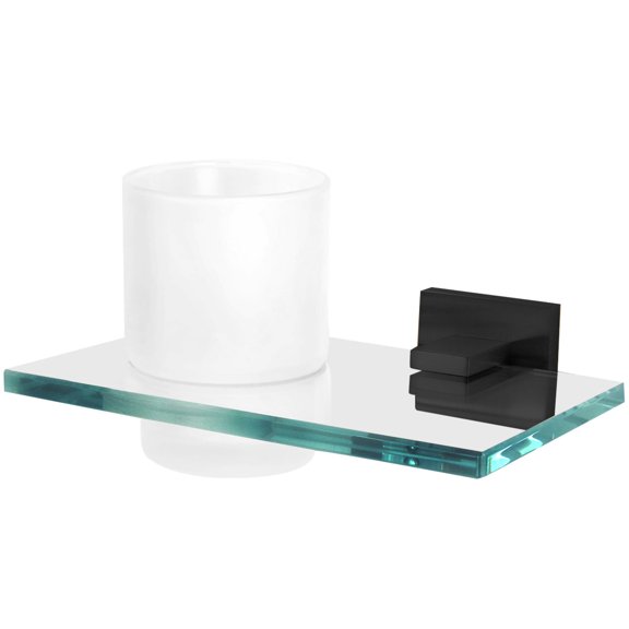 Alno A8470 Contemporary Ii Wall Mounted Glass Tumbler - Black