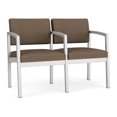 thumbnail image 1 of Fauteuil de Réception en Acier Lenox pour Salle d'Attente 2 Places / Acier Argenté / Brun, 1 of 5