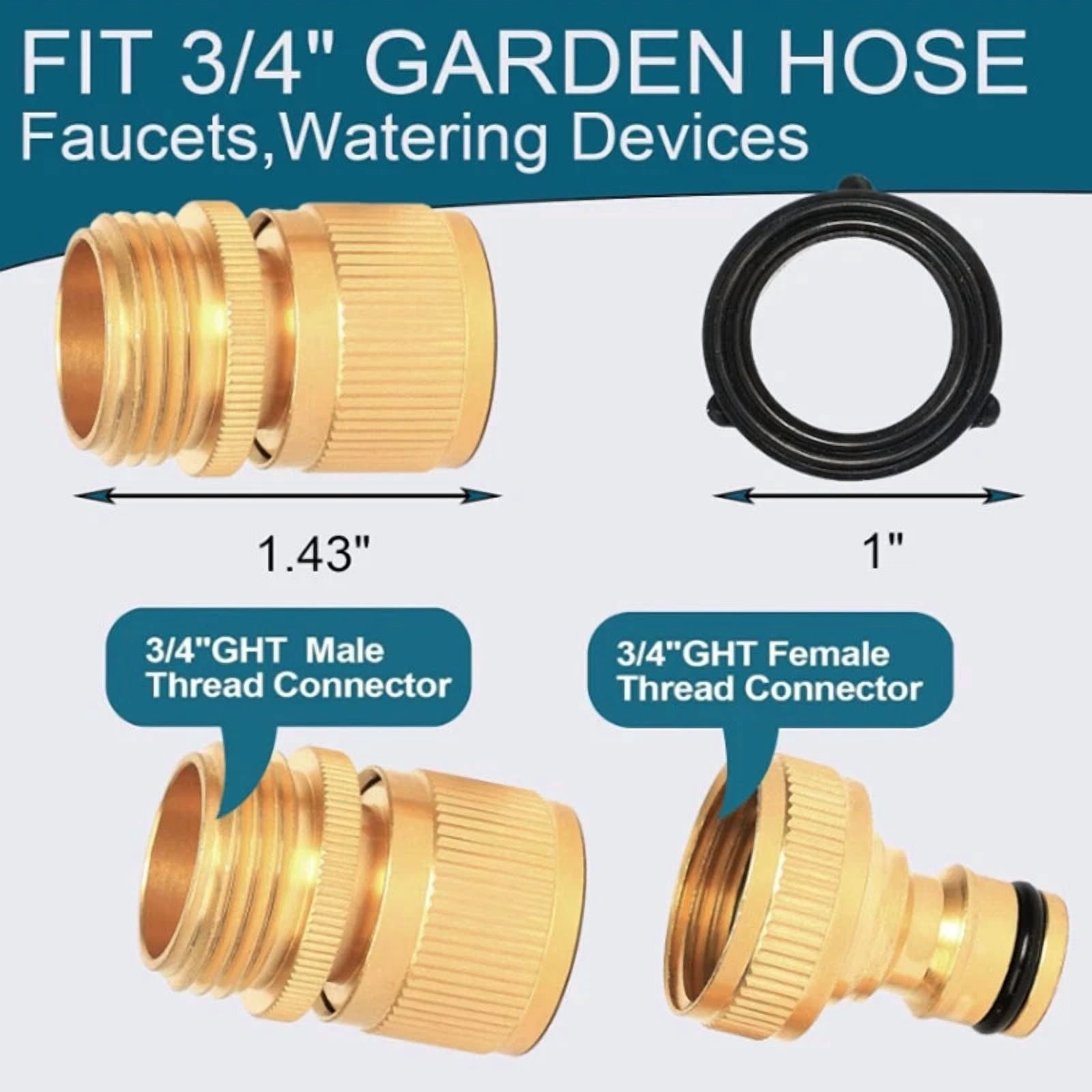 PURELY- Garden Watering Hose Pipe Connectors - 2 Sets Water Hose Quick Connect Fittings