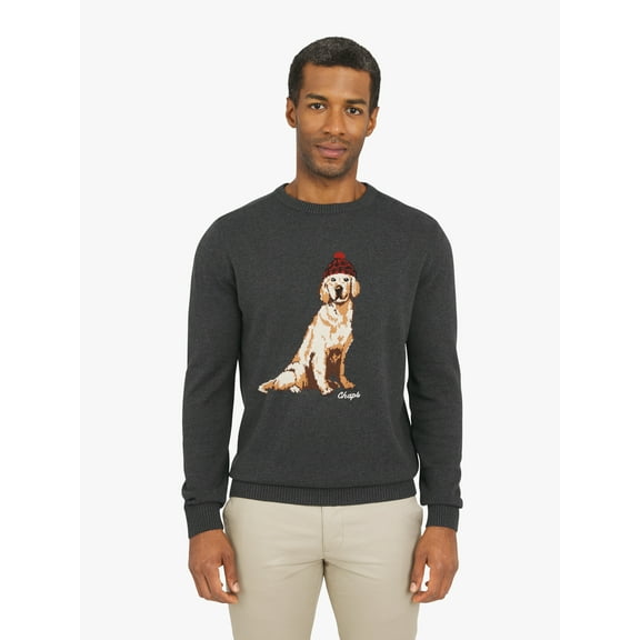 Chaps Men's & Big Men's Cotton Novelty Holiday Crewneck Sweater, Sizes S-3XL