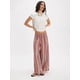 thumbnail image 3 of Pantalones de Rayas para Mujer, Cintura Alta, Pierna , Algodón y , Moda Playera, Cintura Elástica, Pantalones Casuales Sueltos. Rosa S, 3 of 5