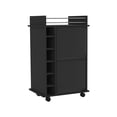 thumbnail image 3 of Two Shelves, Six Cubbies - Black Bar Cart Ideal for Home Bars, 3 of 5
