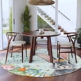 thumbnail image 3 of Round Rugs 5Ft, Happy Easter Round Area Rug Washable Indoor Throw Carpet, Spring Bunny Easter Eggs Floral Teal Wood Soft Non Slip Circle Rug for Cabinet Bathroom Home Decor Aesthetic, 3 of 8