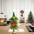 thumbnail image 4 of SUNSIOM Artificial Mini Christmas Tree Round Wooden Base Small Pine Needle Indoor Holiday Decor, 4 of 6