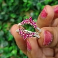 thumbnail image 4 of 0.52Ct. Marqusie and Round Cut Ruby and Diamond Wedding Ring Enhancer in 925 Sterling Silver, 4 of 7