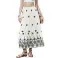 thumbnail image 4 of Boho Maxi Skirt for Women Ruffle Hem A Line Elastic High Waist Elegant Flowy Flared Long Skirts XS White, 4 of 6