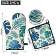 thumbnail image 6 of Tropical Palm Leaves in Hawaii Kitchen Oven Mitt and Pot Holder Sets 4 Pcs for Baking, Cooking and Grilling, Heat Resistant Up To 392 °F, 6 of 7
