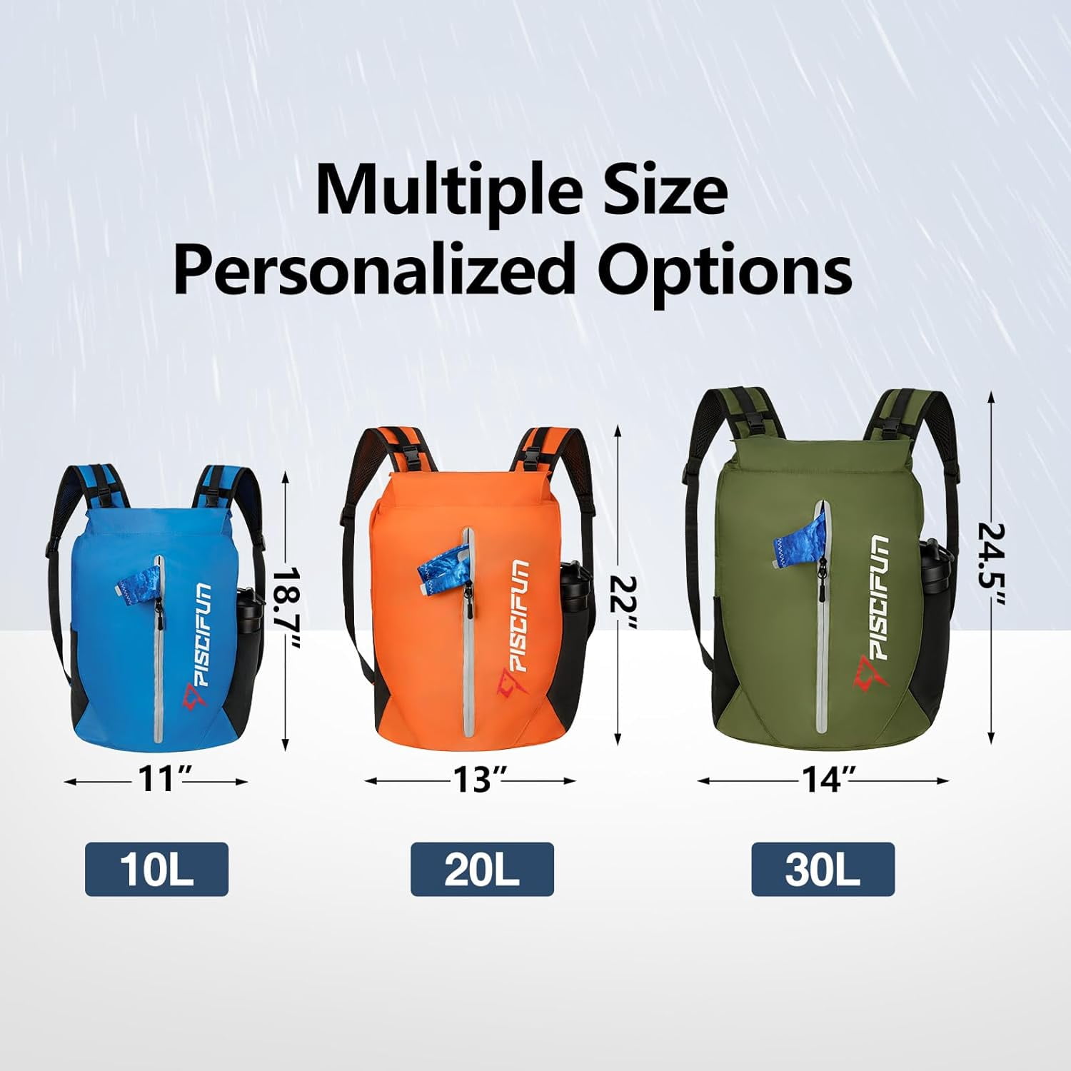 Dry Bag Waterproof, Lightweight Backpack Roll-Top Sealed with Waist Pouch and Phone Case Keeps Gear Inside for Kayaking, Boating