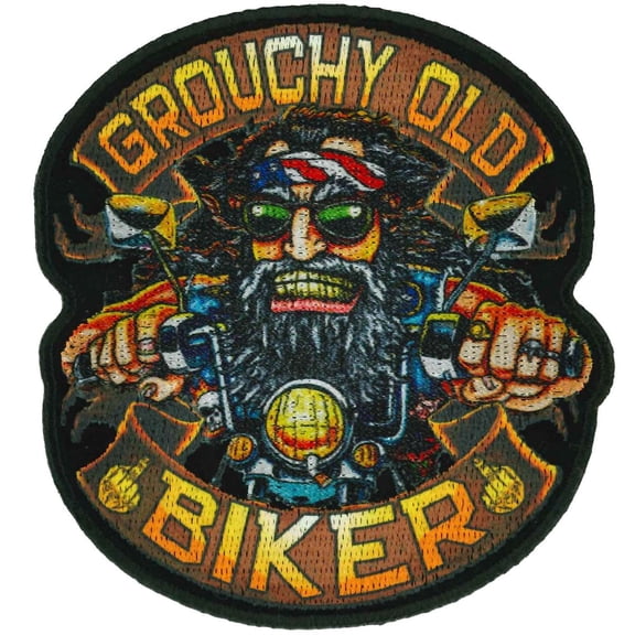 Hot Leathers Grouchy Old Biker Patch 3.5" PPQ2073 3.5 Width x 3.5 Height Inches