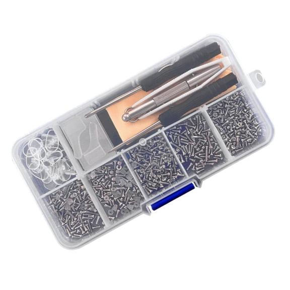Glasses Repair Kit,Tiny Screws Set,Eyeglass Repair Kit with Screws Comes with Glasses Nose Pad,Glasses Screws,Screwdriver Set and Screw Cap,Suitable The Repair of Most Styles of Glasses